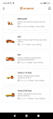 EasyVan by lalaMove android App screenshot 6